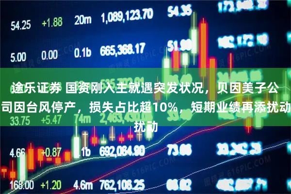 途乐证券 国资刚入主就遇突发状况，贝因美子公司因台风停产，损失占比超10%，短期业绩再添扰动